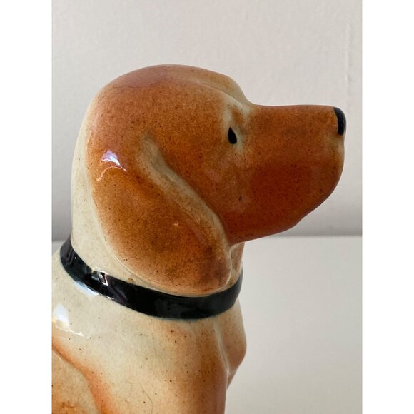Hound Dog Vintage Glazed Ceramic Sitting Figurine Unmarked 7 Inches - Picture 15 of 16